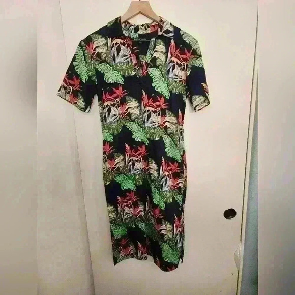 Brooks Brothers Blue Floral Dress, V-Neck, Pockets, Cotton,‎ Sz 2 - Picture 6 of 7